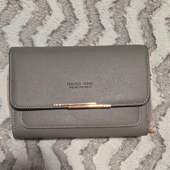 Forever Young Gray Wallet Purse with Metallic Accent - Picture 4 of 4